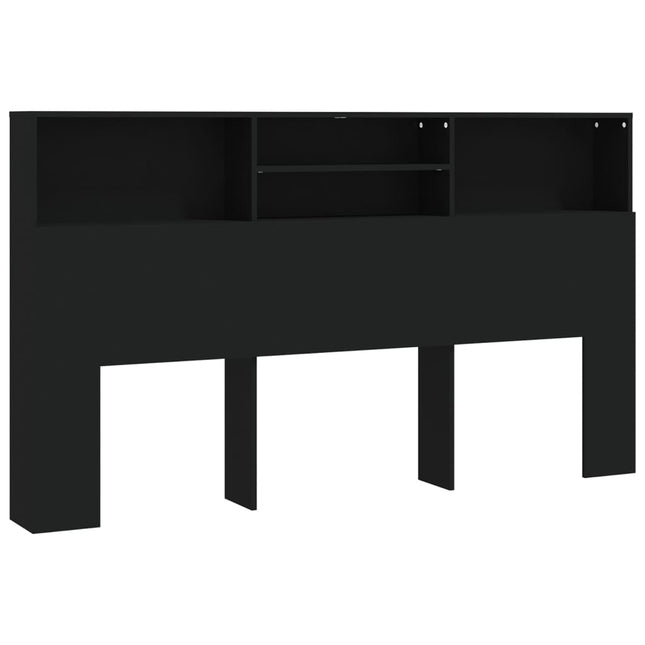 sengegavl med opbevaring 180x19x103,5 cm sort