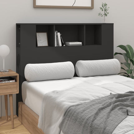 sengegavl med opbevaring 120x18,5x102,5 cm sort