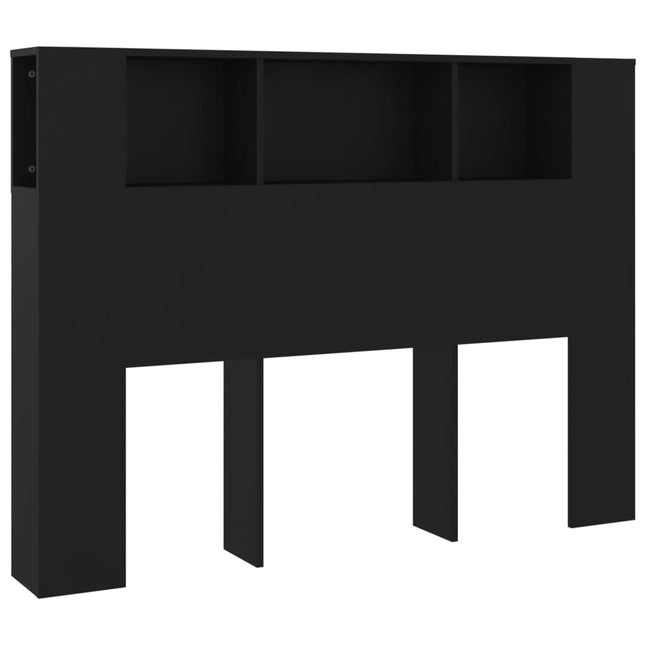 sengegavl med opbevaring 140x18,5x104,5 cm sort