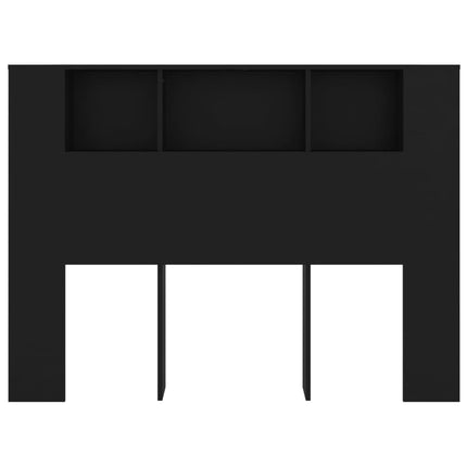 sengegavl med opbevaring 140x18,5x104,5 cm sort