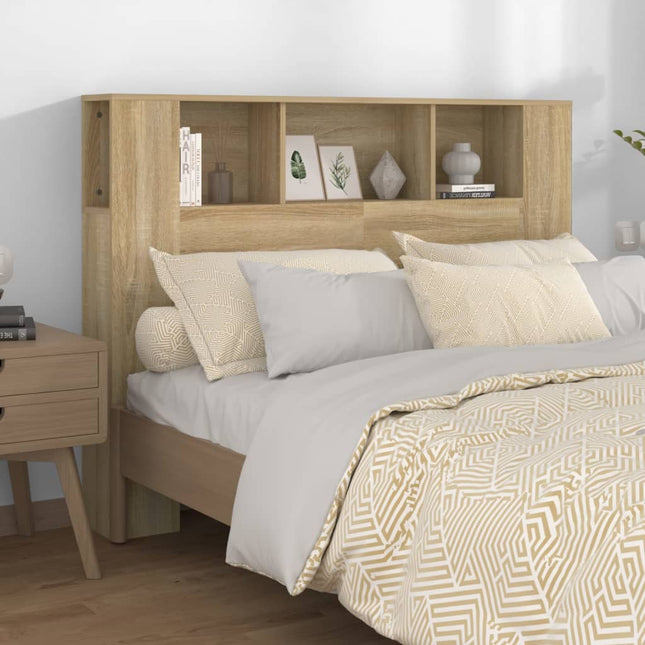 sengegavl med opbevaring 140x18,5x104,5 cm sonoma-eg