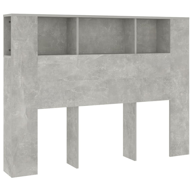 sengegavl med opbevaring 140x18,5x104,5 cm betongrå