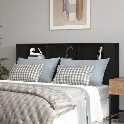 sengegavl med opbevaring 180x18,5x104,5 cm sort