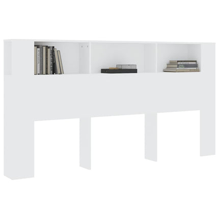 sengegavl med opbevaring 200x18,5x104,5 cm hvid