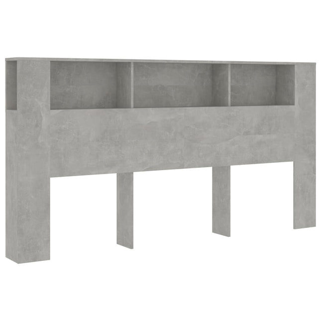 sengegavl med opbevaring 200x18,5x104,5 cm betongrå