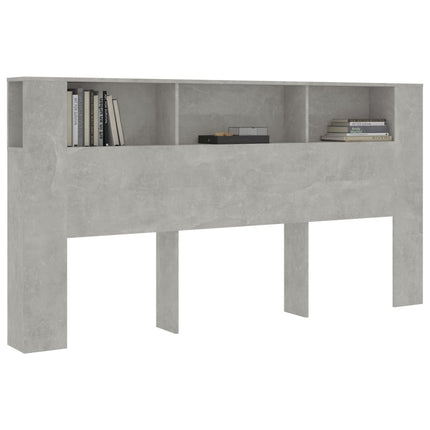 sengegavl med opbevaring 200x18,5x104,5 cm betongrå