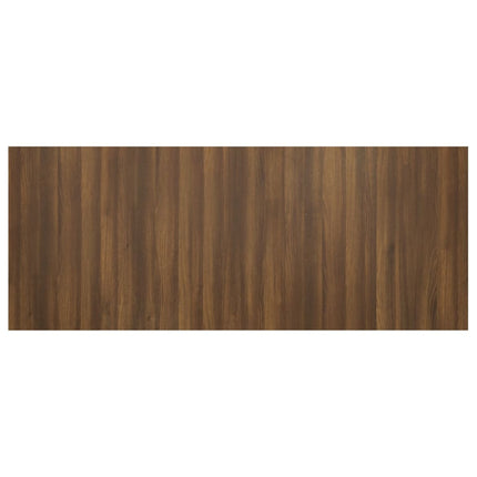 sengegærde 200x1,5x80 cm konstrueret træ brun egetræsfarve