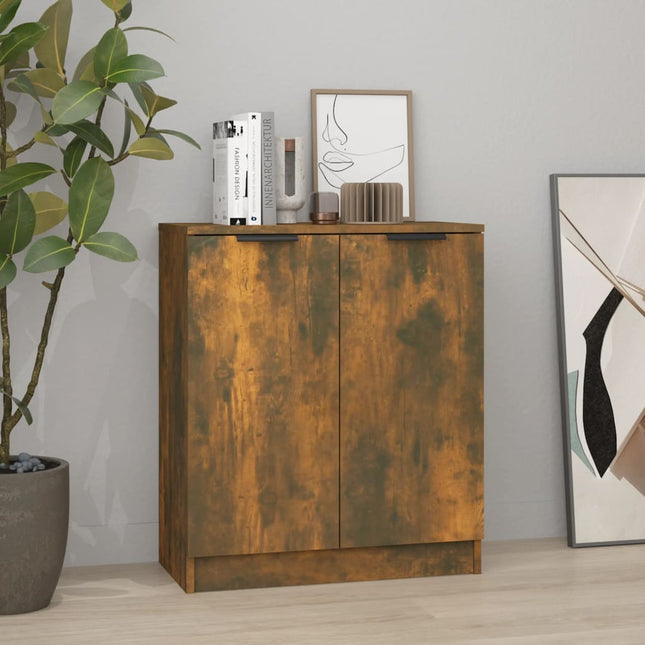 skænk 60x30x70 cm konstrueret træ røget egetræsfarve