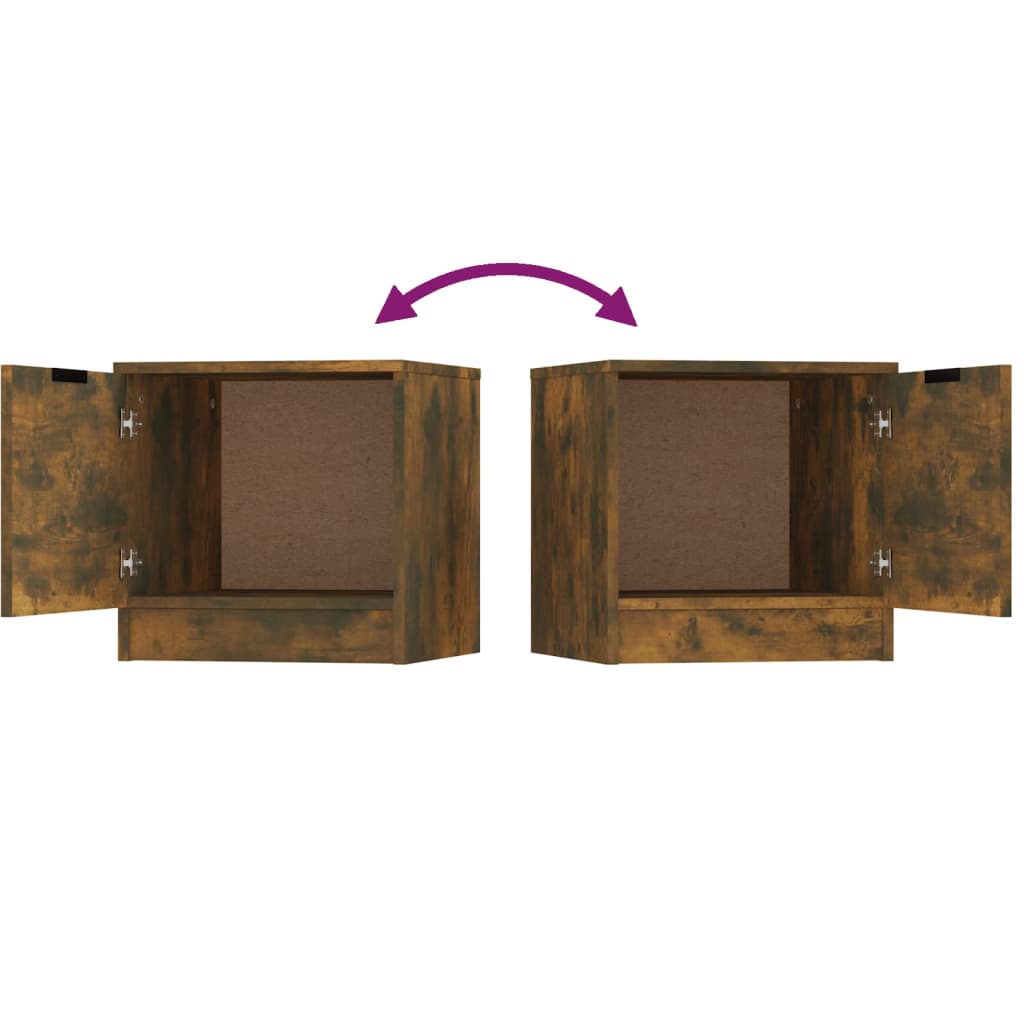 sengeborde 40x39x40 cm 2 stk. røget egetræsfarve