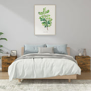 sengeborde 2 stk. konstrueret træ røget egetræsfarve