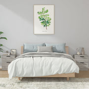 sengeborde 2 stk. konstrueret træ grå sonoma-eg