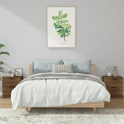 sengeborde 2 stk. konstrueret træ brun egetræsfarve