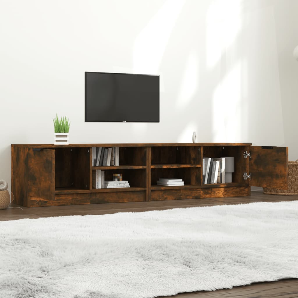 tv-borde 2 stk. 80x35x36,5 cm konstrueret træ røget egetræ