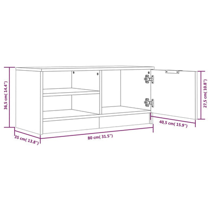 tv-borde 2 stk. 80x35x36,5 cm konstrueret træ grå sonoma-eg
