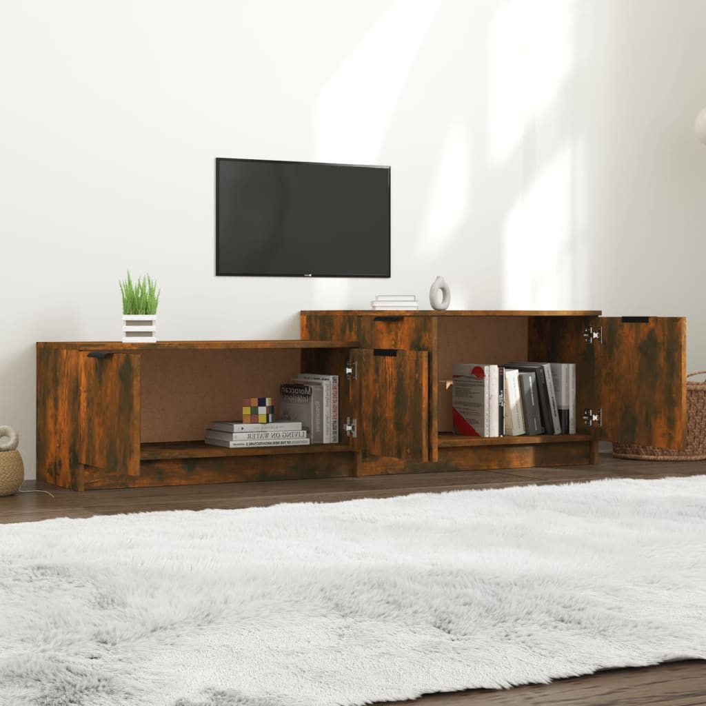 tv-bord 158,5x36x45 cm konstrueret træ røget egetræsfarve
