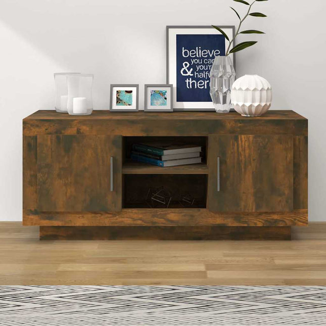 tv-bord 102x35x45 cm konstrueret træ røget egetræsfarve
