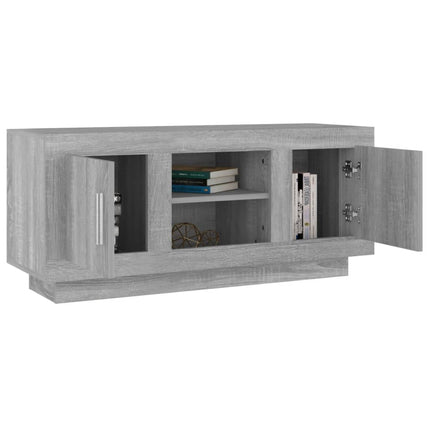 tv-bord 102x35x45 cm konstrueret træ grå sonoma-eg