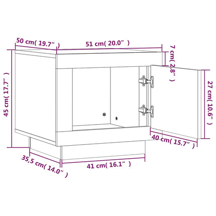 sofabord 51x50x45 cm konstrueret træ røget egetræsfarve