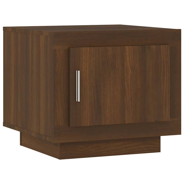 sofabord 51x50x45 cm konstrueret træ brun egetræsfarve
