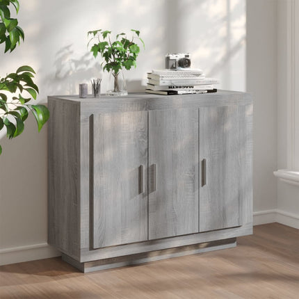 skænk 92x35x75 cm konstrueret træ grå sonoma-eg
