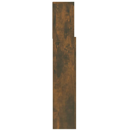 sengegavl med opbevaring 100x19x103,5 cm røget egetræsfarve