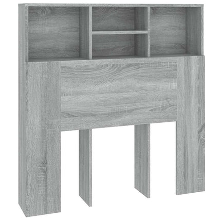 sengegavl med opbevaring 100x19x103,5 cm grå sonoma-eg