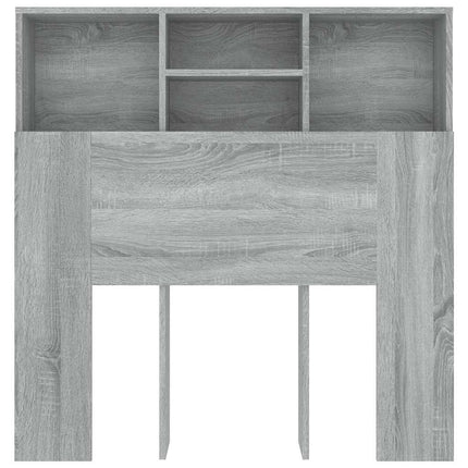 sengegavl med opbevaring 100x19x103,5 cm grå sonoma-eg