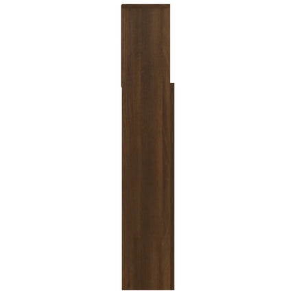 sengegavl med opbevaring 100x19x103,5 cm brun egetræsfarve