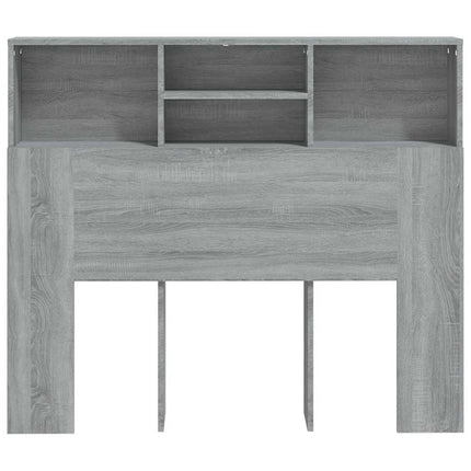 sengegavl med opbevaring 120x19x103,5 cm grå sonoma-eg