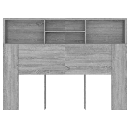 sengegavl med opbevaring 140x19x103,5 cm grå sonoma-eg