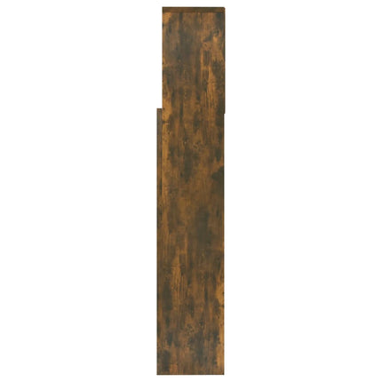sengegavl med opbevaring 160x19x103,5 cm røget egetræsfarve