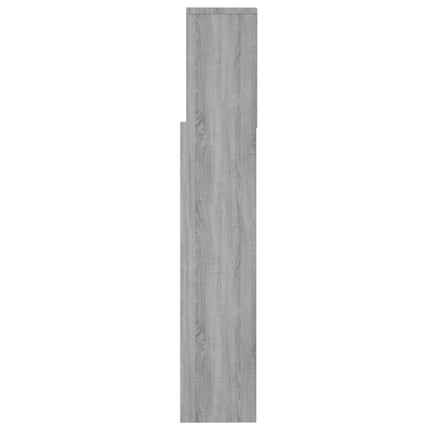 sengegavl med opbevaring 160x19x103,5 cm grå sonoma-eg