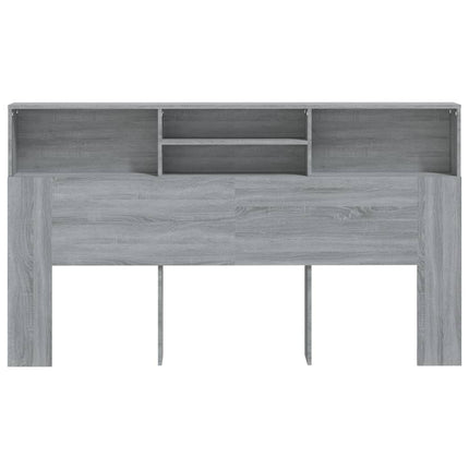 sengegavl med opbevaring 180x19x103,5 cm grå sonoma-eg