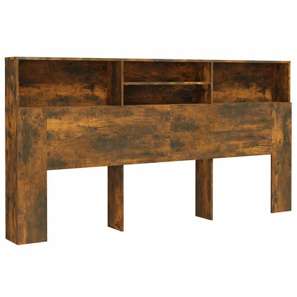 sengegavl med opbevaring 200x19x103,5 cm røget egetræsfarve