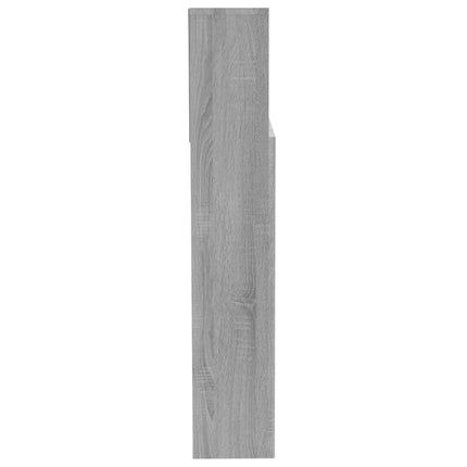 sengegavl med opbevaring 200x19x103,5 cm grå sonoma-eg