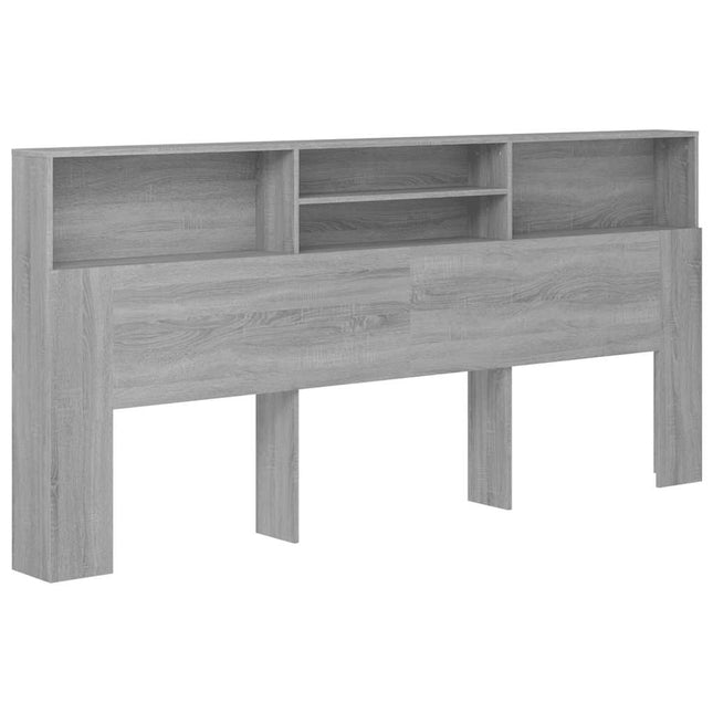 sengegavl med opbevaring 220x19x103,5 cm grå sonoma-eg
