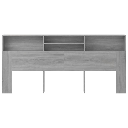 sengegavl med opbevaring 220x19x103,5 cm grå sonoma-eg