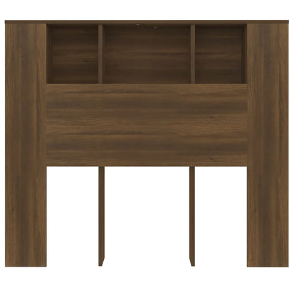 sengegavl med opbevaring 120x18,5x102,5 cm brun egetræsfarve