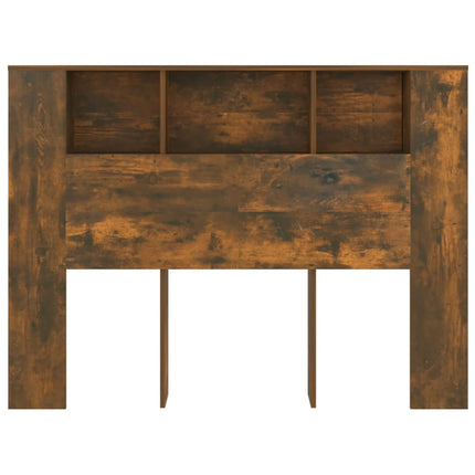 sengegavl med opbevaring 140x18,5x104,5 cm røget egetræsfarve