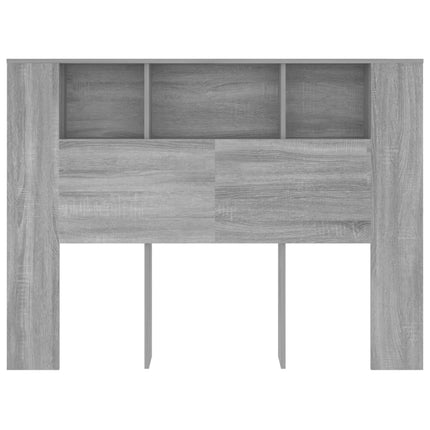 sengegavl med opbevaring 140x18,5x104,5 cm grå sonoma-eg