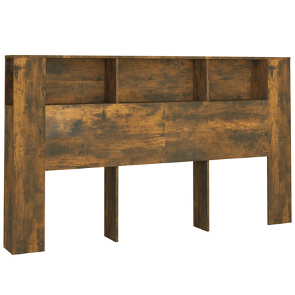 sengegavl med opbevaring 180x18,5x104,5 cm røget egetræsfarve