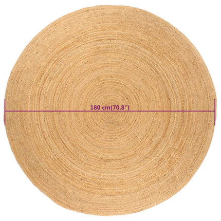 gulvtæppe 180 cm flettet jute rundt