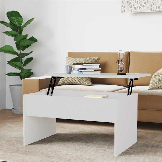 sofabord 80x50,5x41,5 cm konstrueret træ hvid højglans