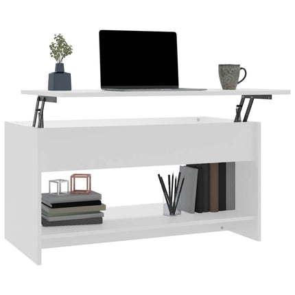 sofabord 102x50x52,5 cm konstrueret træ hvid