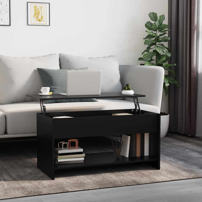 sofabord 102x50x52,5 cm konstrueret træ sort