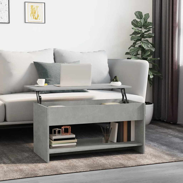 sofabord 102x50x52,5 cm konstrueret træ betongrå