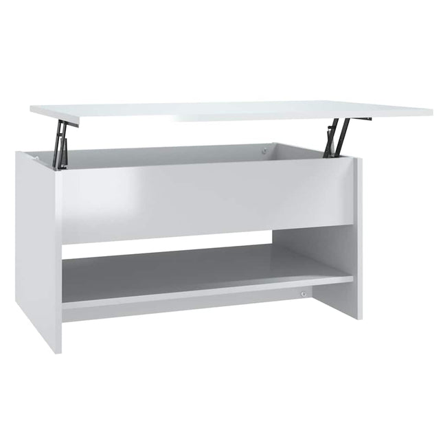 sofabord 80x50x40 cm konstrueret træ hvid højglans
