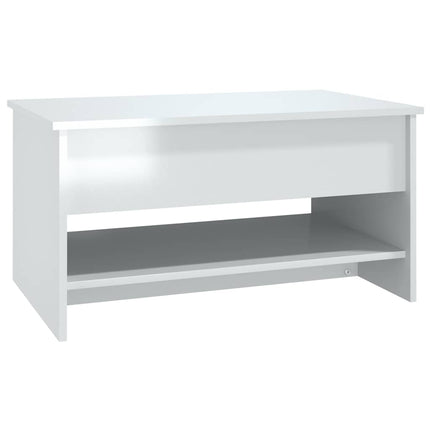 sofabord 80x50x40 cm konstrueret træ hvid højglans