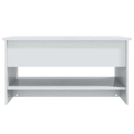 sofabord 80x50x40 cm konstrueret træ hvid højglans