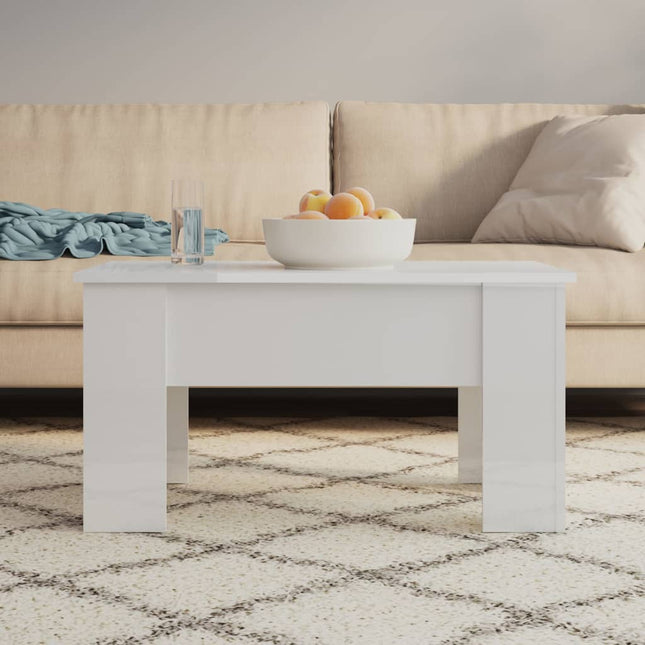 sofabord 79x49x41 cm konstrueret træ hvid højglans